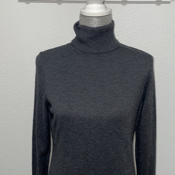 Soft Surroundings Woman's‎ Charcoal Grey Turtleneck Knee-Length Dress - Picture 3 of 6